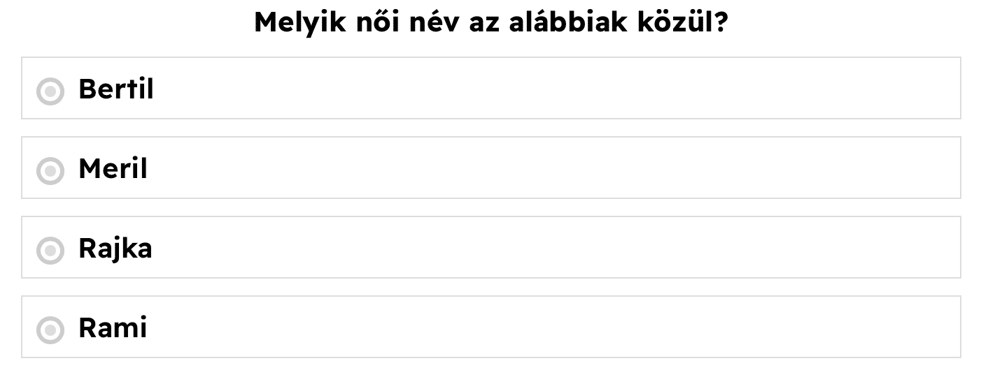 Név választó kvíz: Rájössz, melyik a női név a férfiak között?