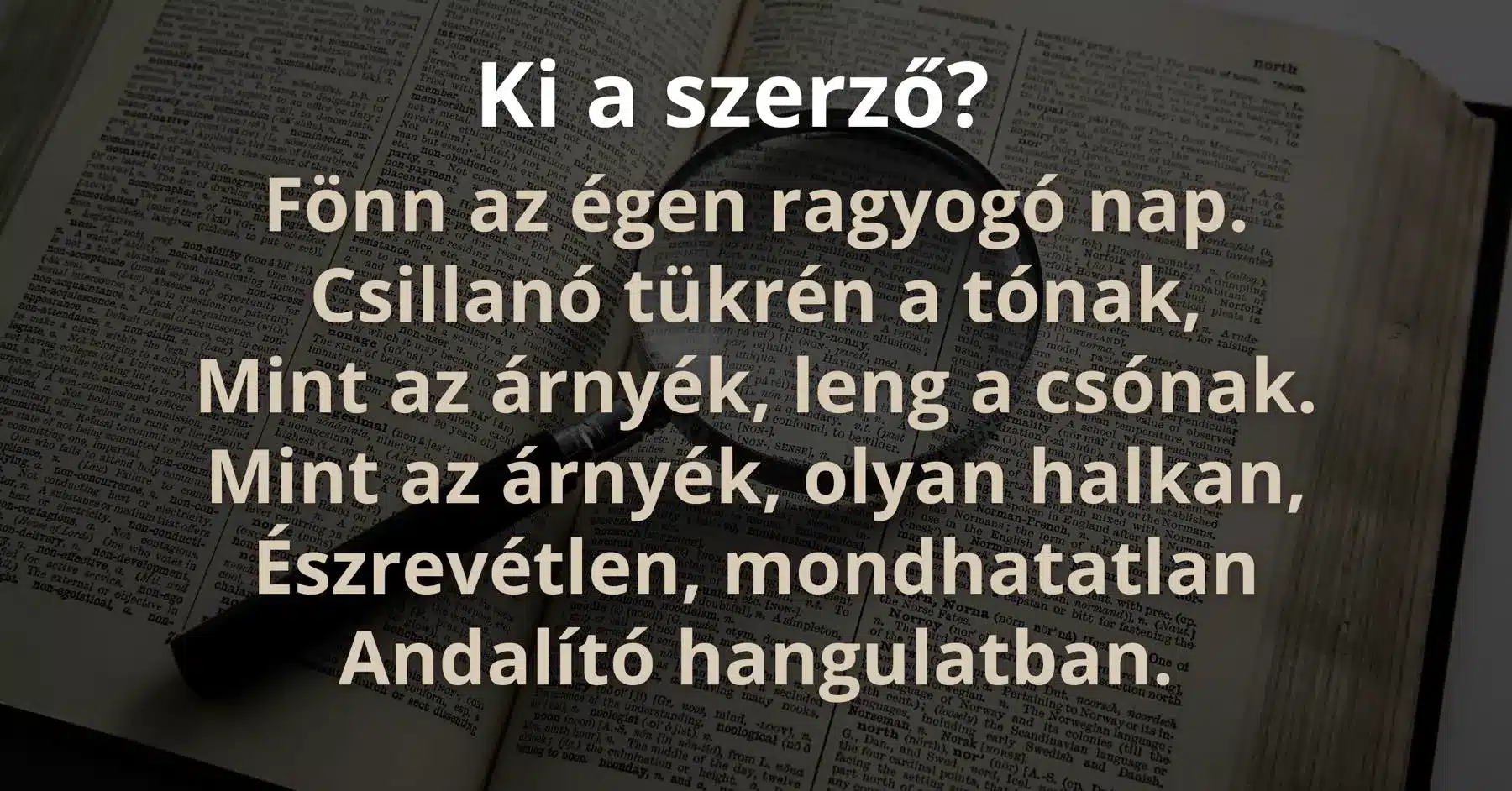 Napi irodalom feladat: Tudod ki a szerző?