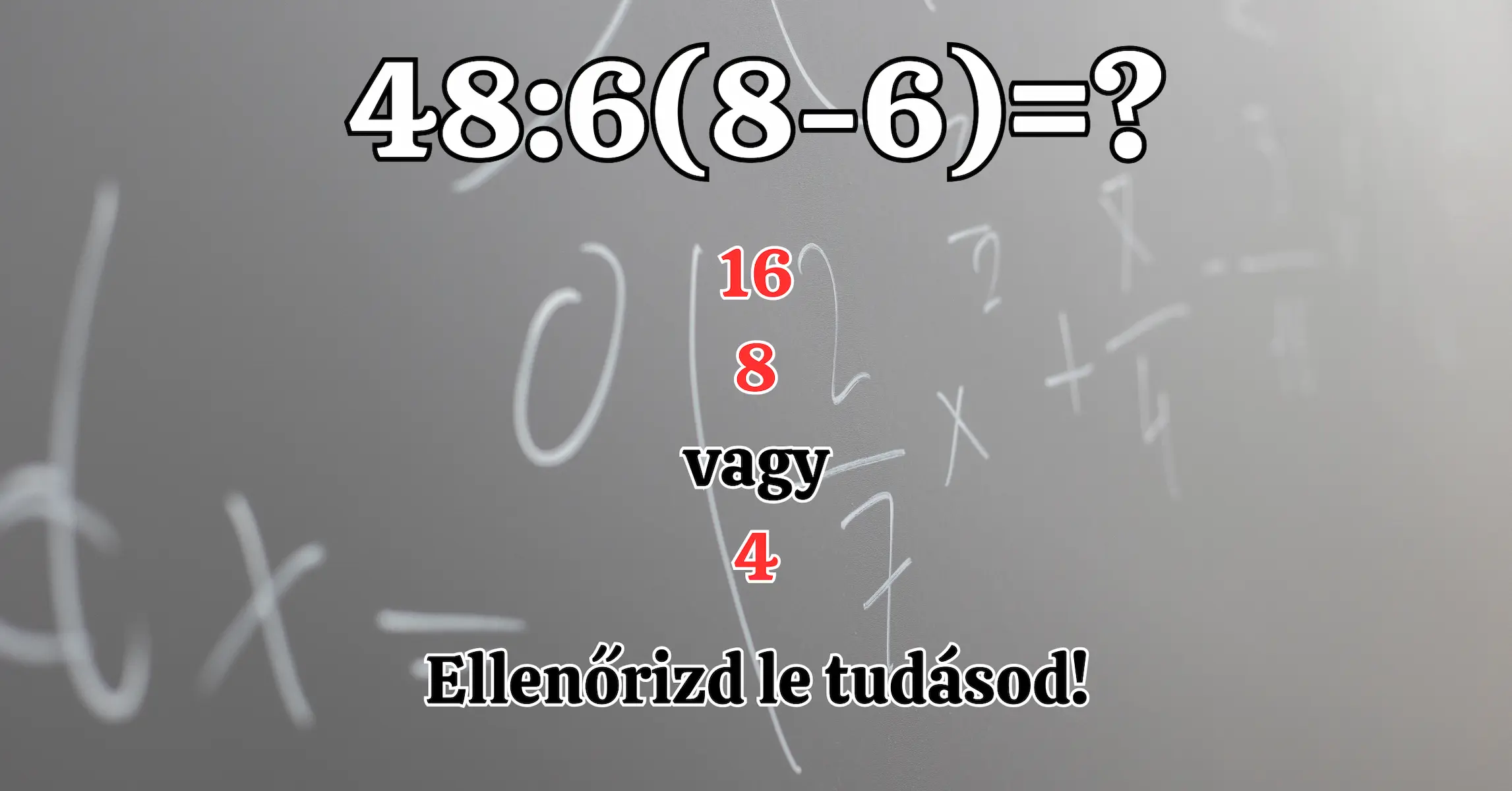 Napi matek kvíz: A feladat egyszerű, számold ki helyesen a feladatot!