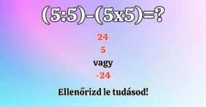 Napi matek feladat: 10 másodperced van, hogy kiszámold ezt a feladványt!