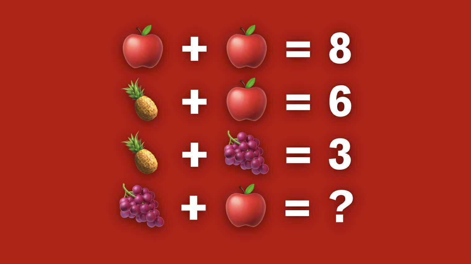 Gyümölcsös matek feladat: 15 másodperced van megoldani, sokaknak nem megy!