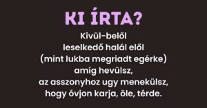 Napi irodalom feladat: Ki írta ezt a gyönyörű verset?