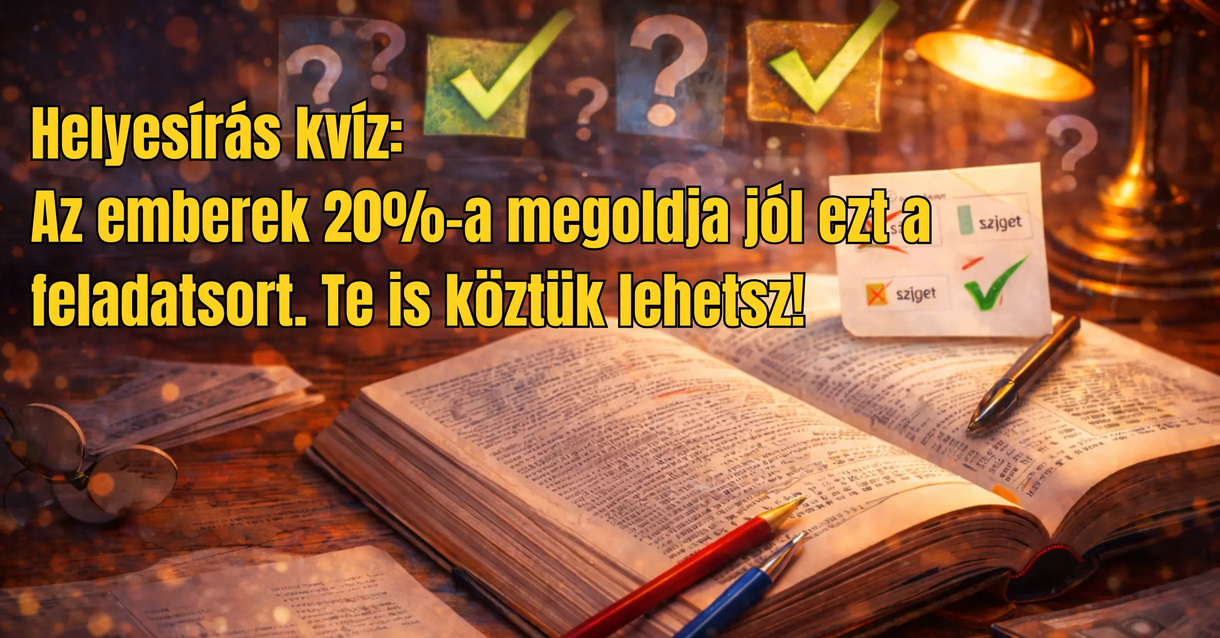 Helyesírás kvíz: Az emberek 20%-a megoldja jól ezt a feladatsort. Te is köztük lehetsz!