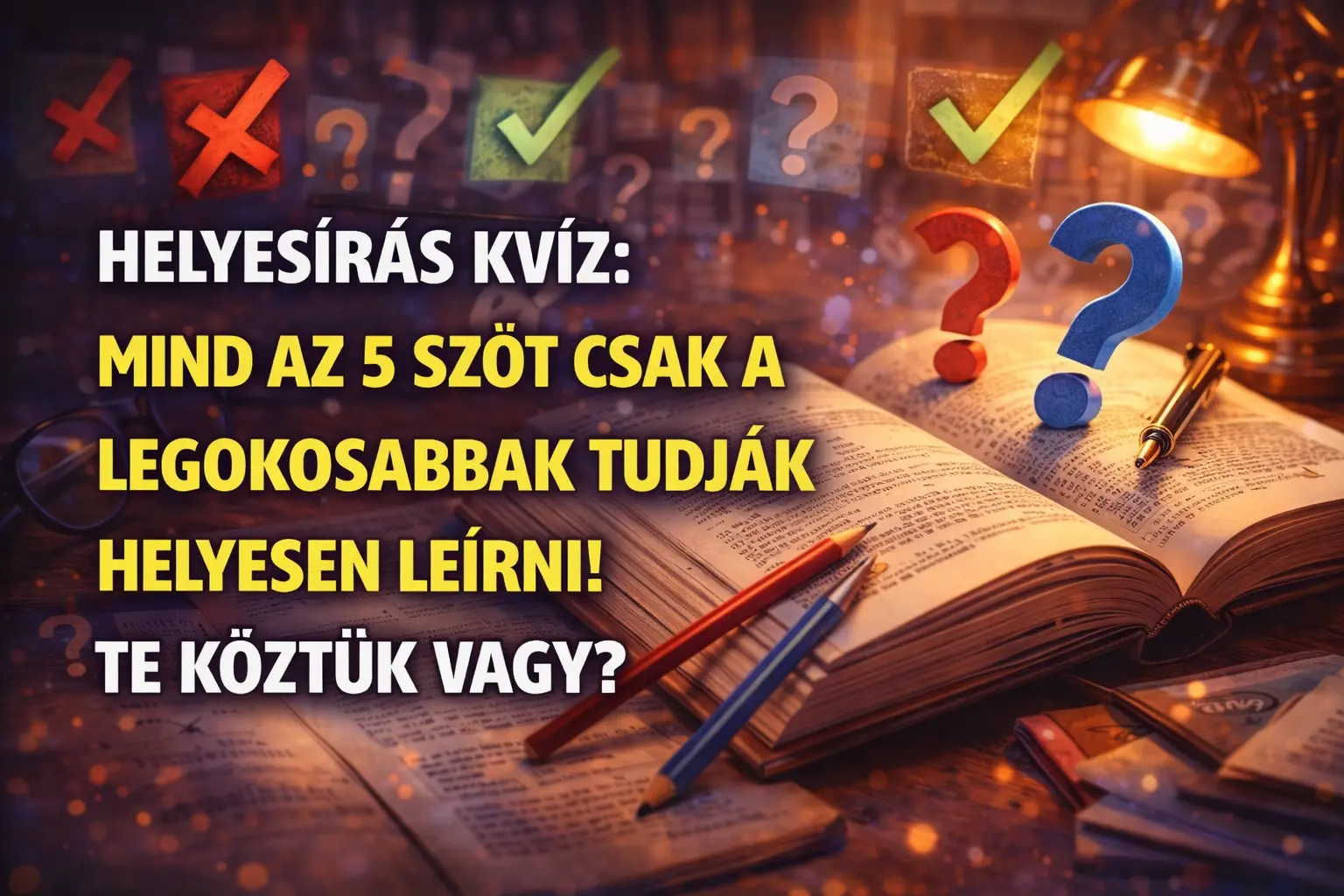 Helyesírás kvíz: Mind az 5 szót csak a legokosabbak tudják helyesen leírni! Te köztük vagy?