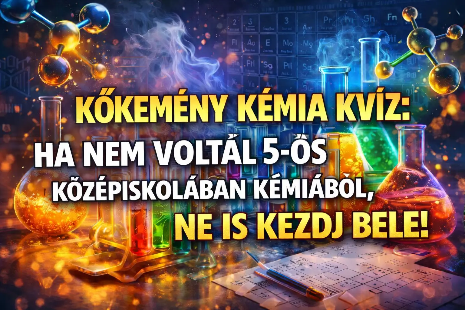 Kőkemény kémia kvíz: Ha nem voltál 5-ös középiskolában kémiából, ne is kezdj bele!