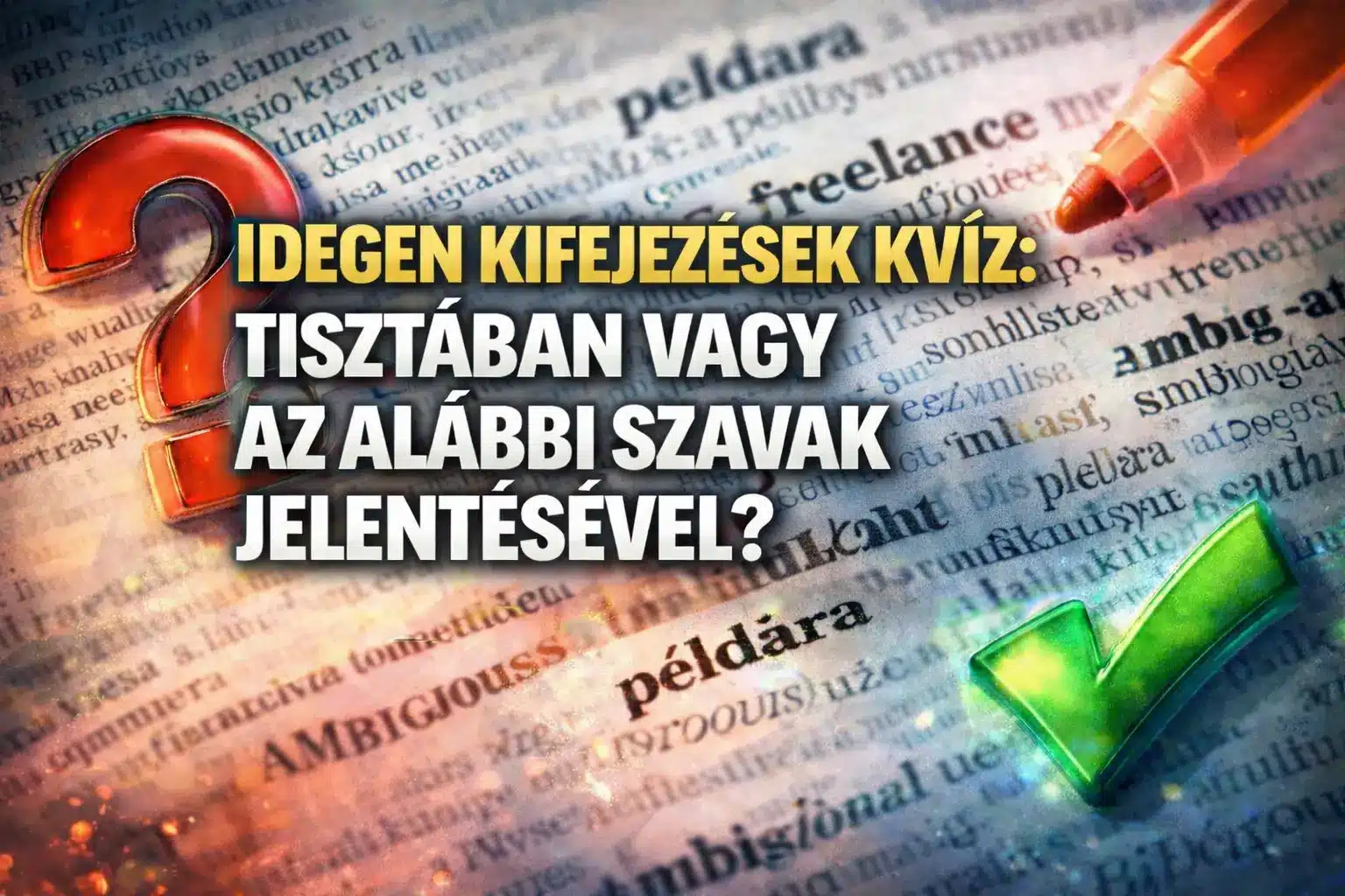 Idegen kifejezések kvíz: Tisztában vagy az alábbi szavak jelentéseivel?